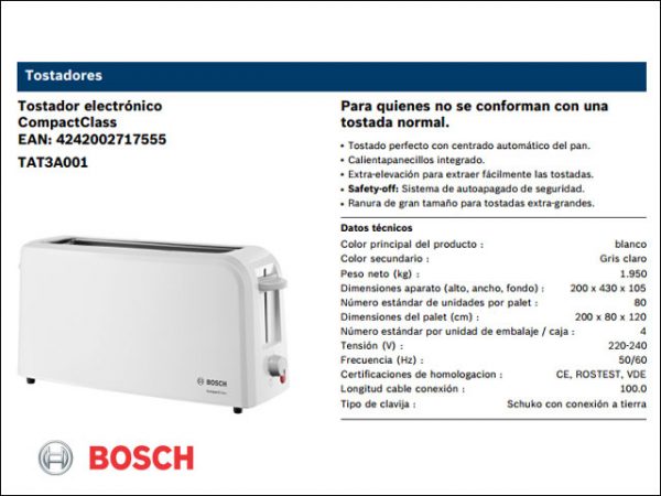 TOSTADOR-BOSCH-TAT3A001-BLANCO-BOCA-ANCHA-980W.